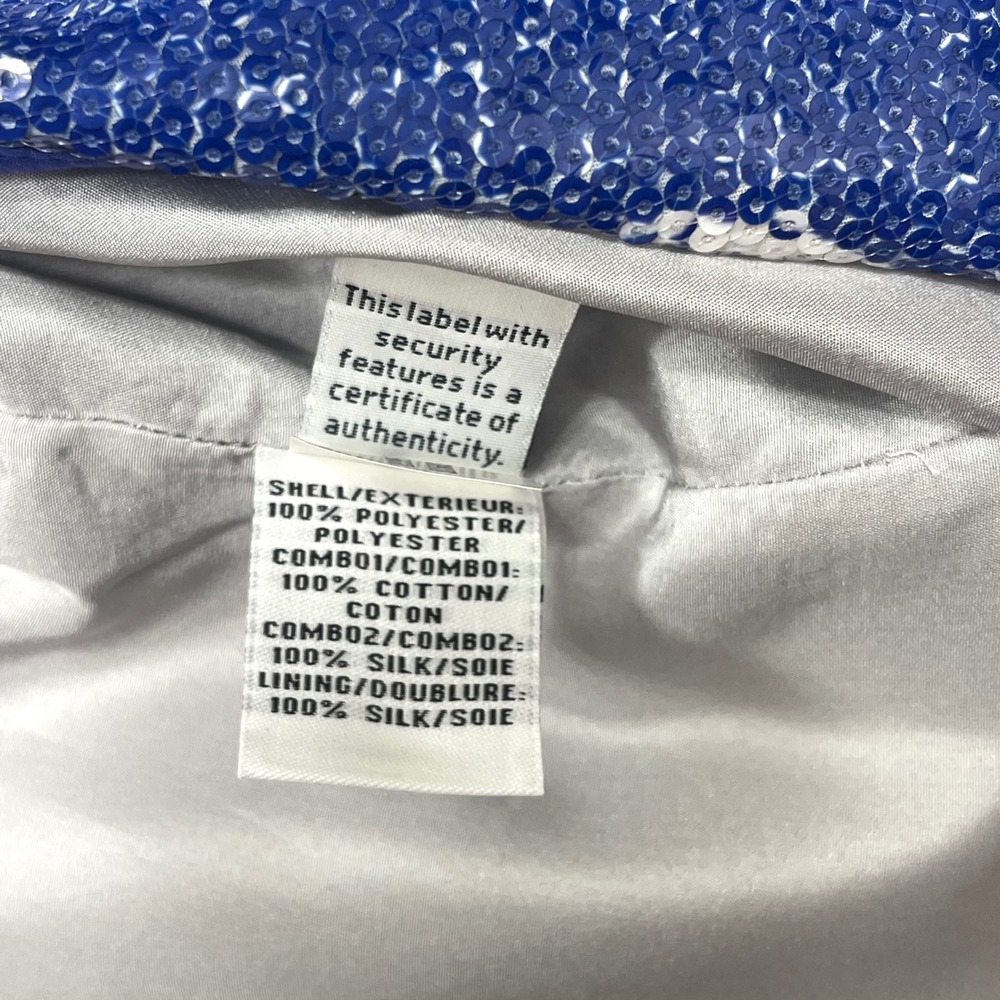 Diane Von Furstenberg Floral Sequin Drape Skirt In White & Blue Size 10 - Picture 12 of 14